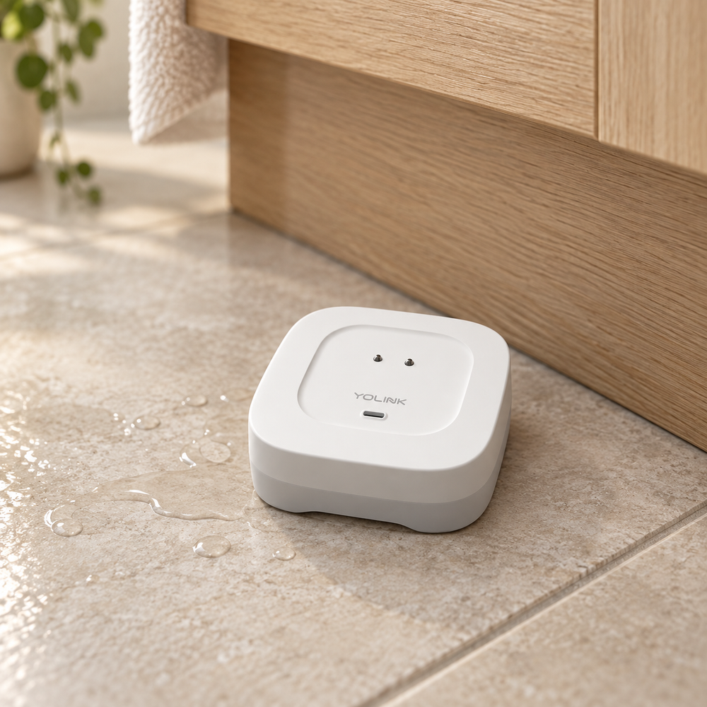 YoLink Water Leak Sensor 4 in a natural home setting