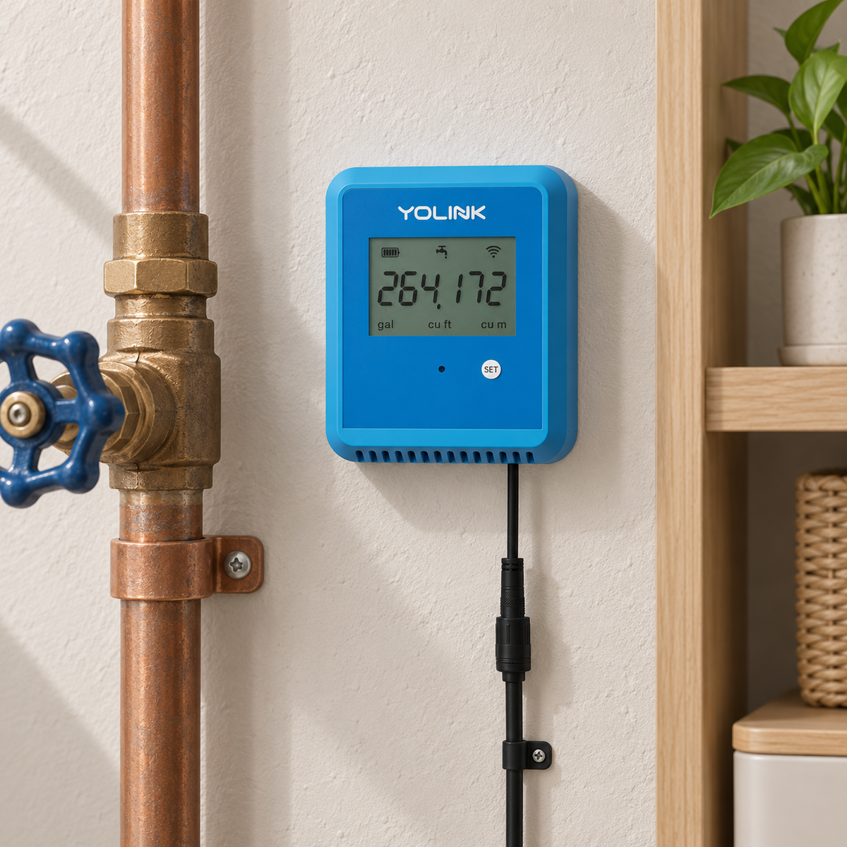 YoLink FlowSmart Meter Sensor Only in a natural home setting