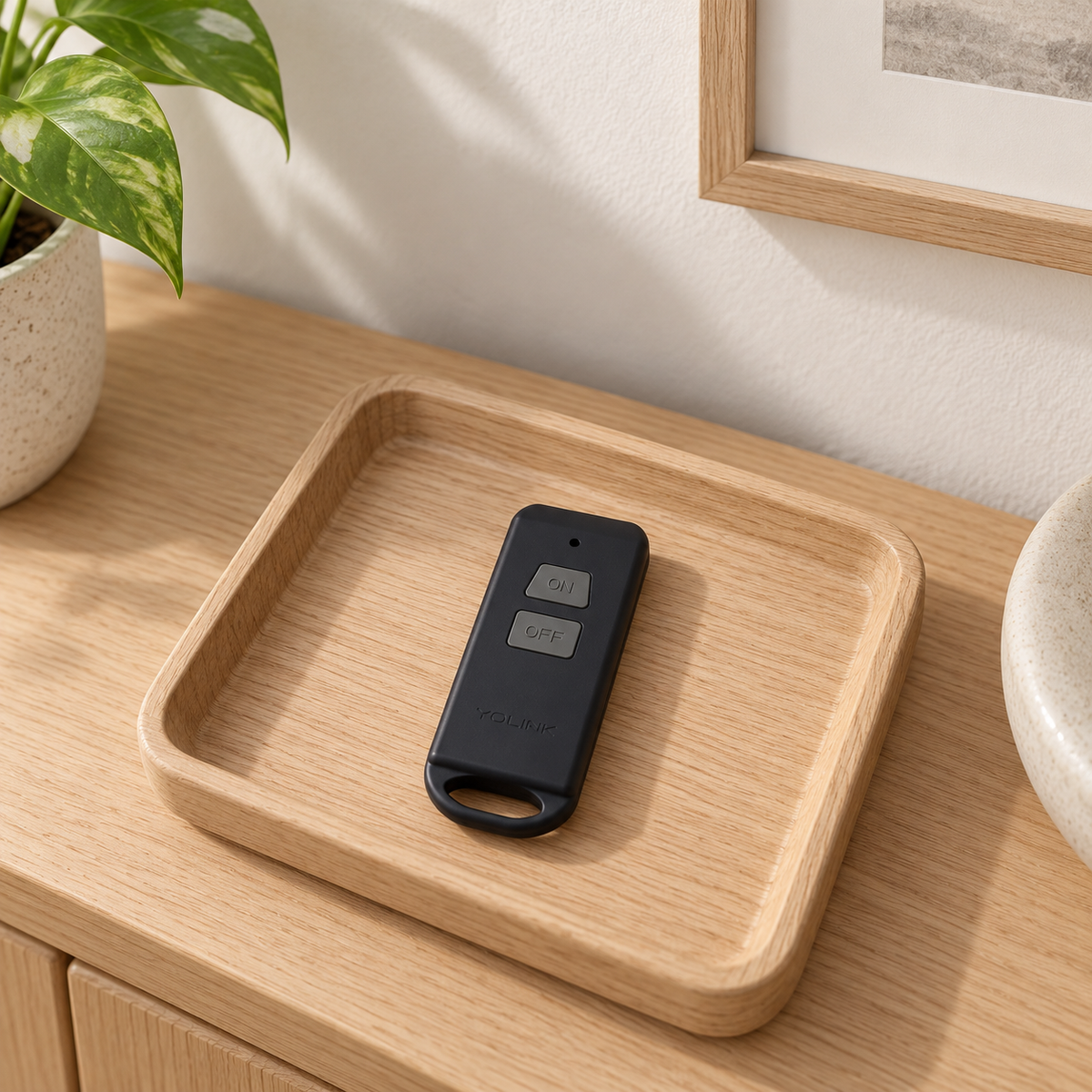 YoLink Mini On/Off Fob in a natural home setting