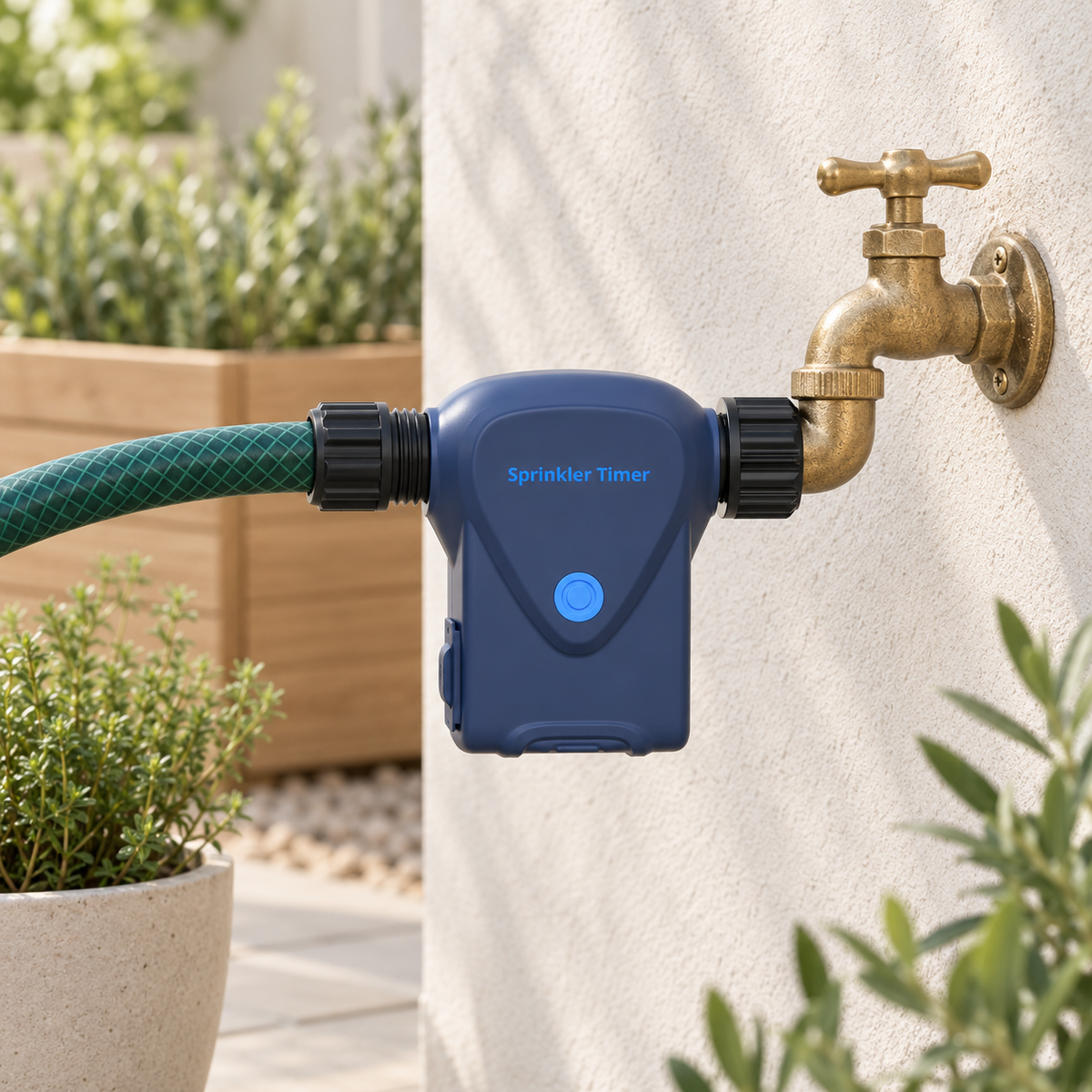 YoLink Sprinkler Timer in a natural home setting