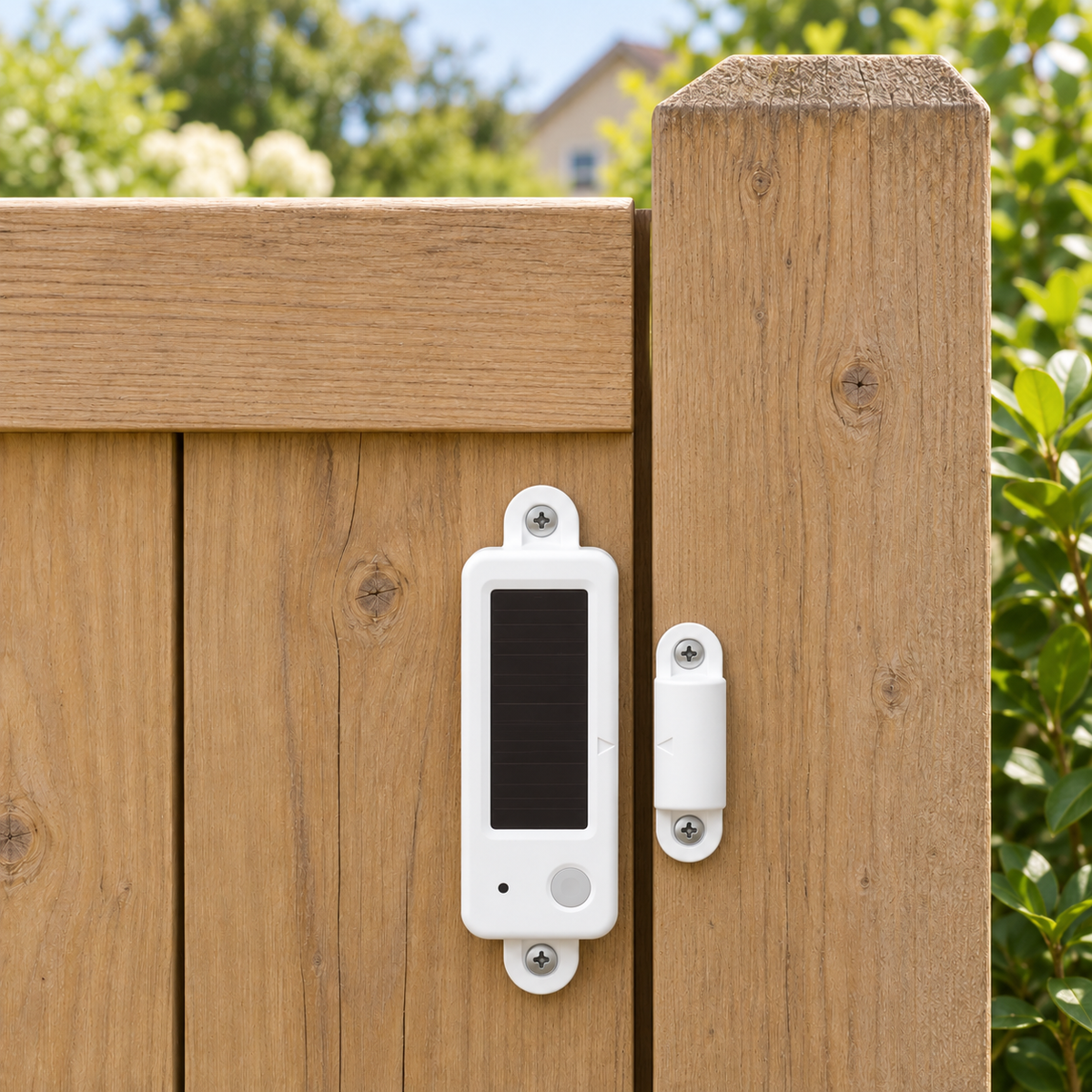 YoLink Solar Door Sensor in a natural installed setting