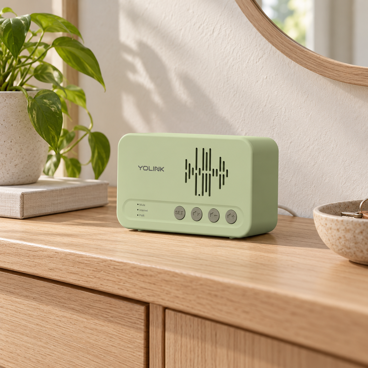 YoLink Siren Hub in a natural home setting