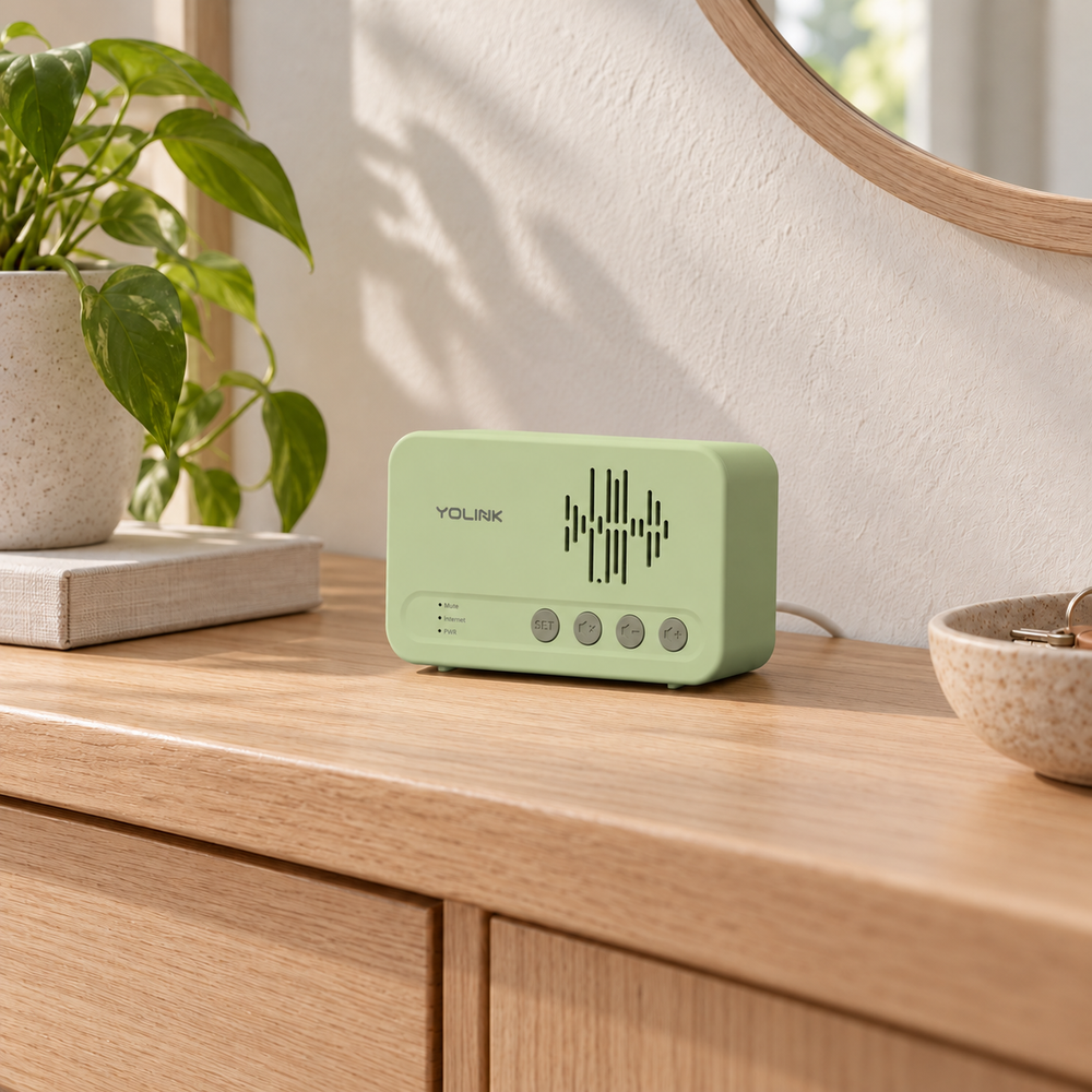 YoLink Siren Hub in a natural home setting