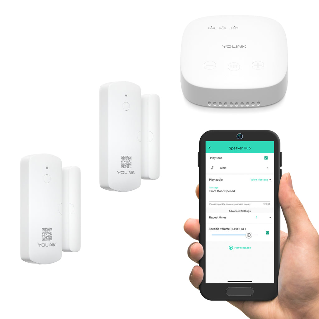 SpeakerHub & Two Door Sensor Smart Home Starter Kit - YoLink