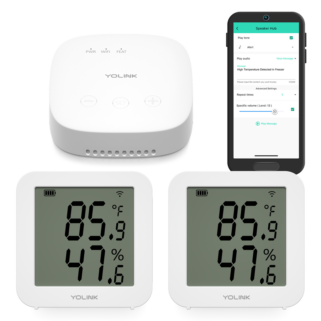 Two X3 Temperature & Humidity Sensors & SpeakerHub Starter Kit