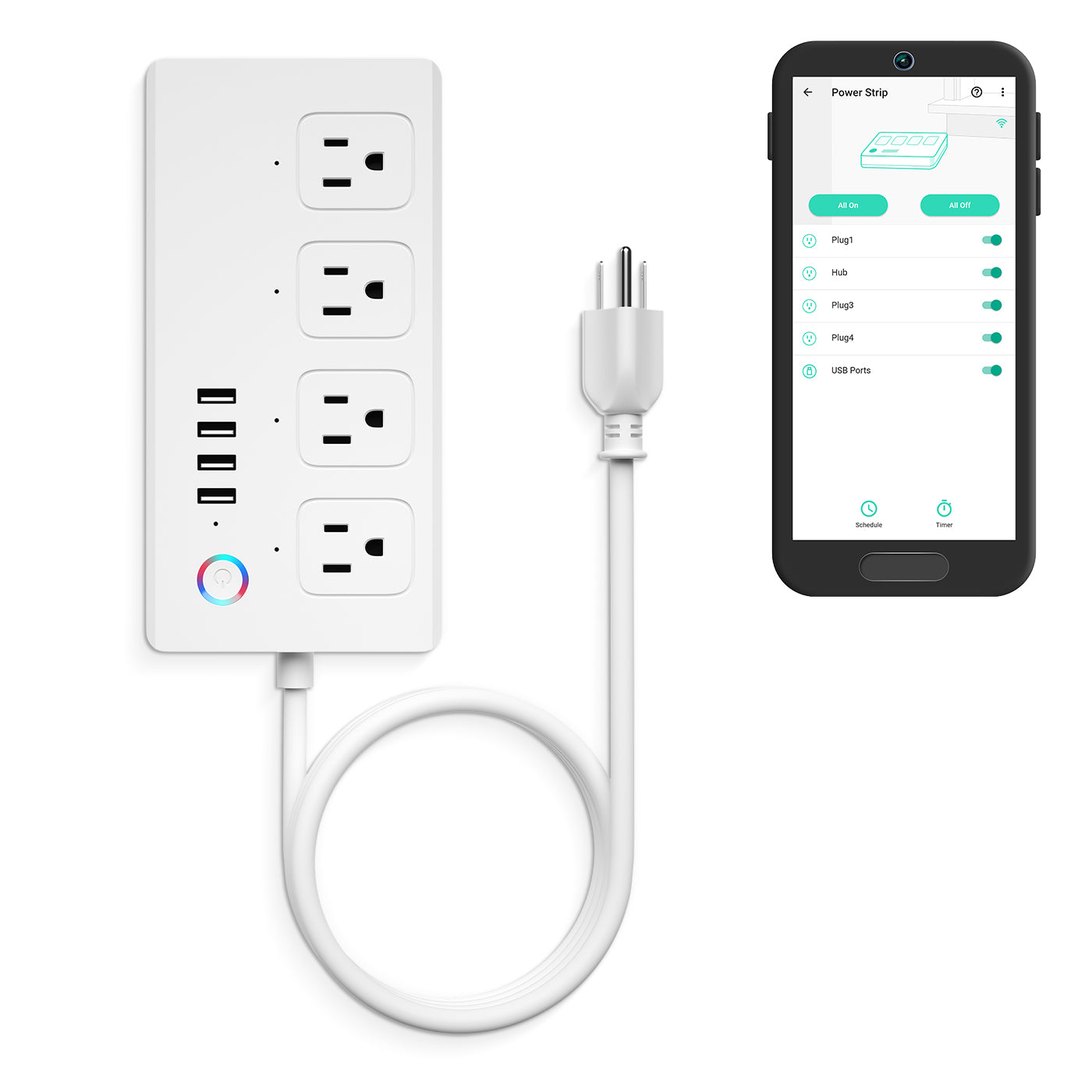 Smart Home Surge Protector: Wireless WIFI Smart Plug Power Strip with  Energy Monitoring & Remote Control - Works with Alexa & Google Home, No Hub  Requ