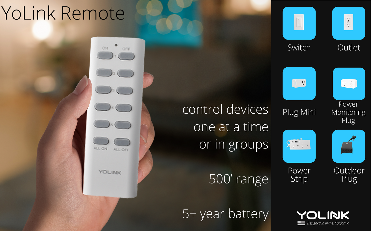 YoLink Remote, 500 Feet World's Longest Range Smart Remote Controller One Button