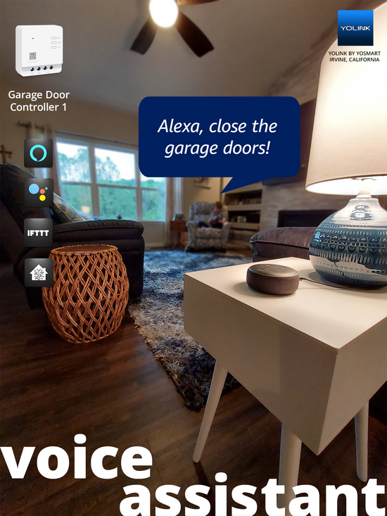 Smart Garage Door Kit 1 - Garage Door Controller, Door Sensor, YoLink Hub