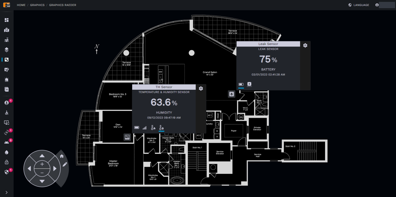Raedius — Device locations on a floor plan