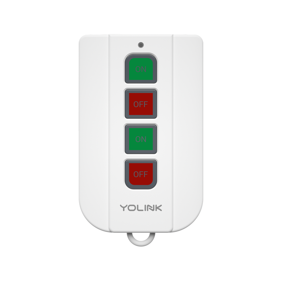 YoLink On/OffFob — straight-on front showing all four ON/OFF buttons