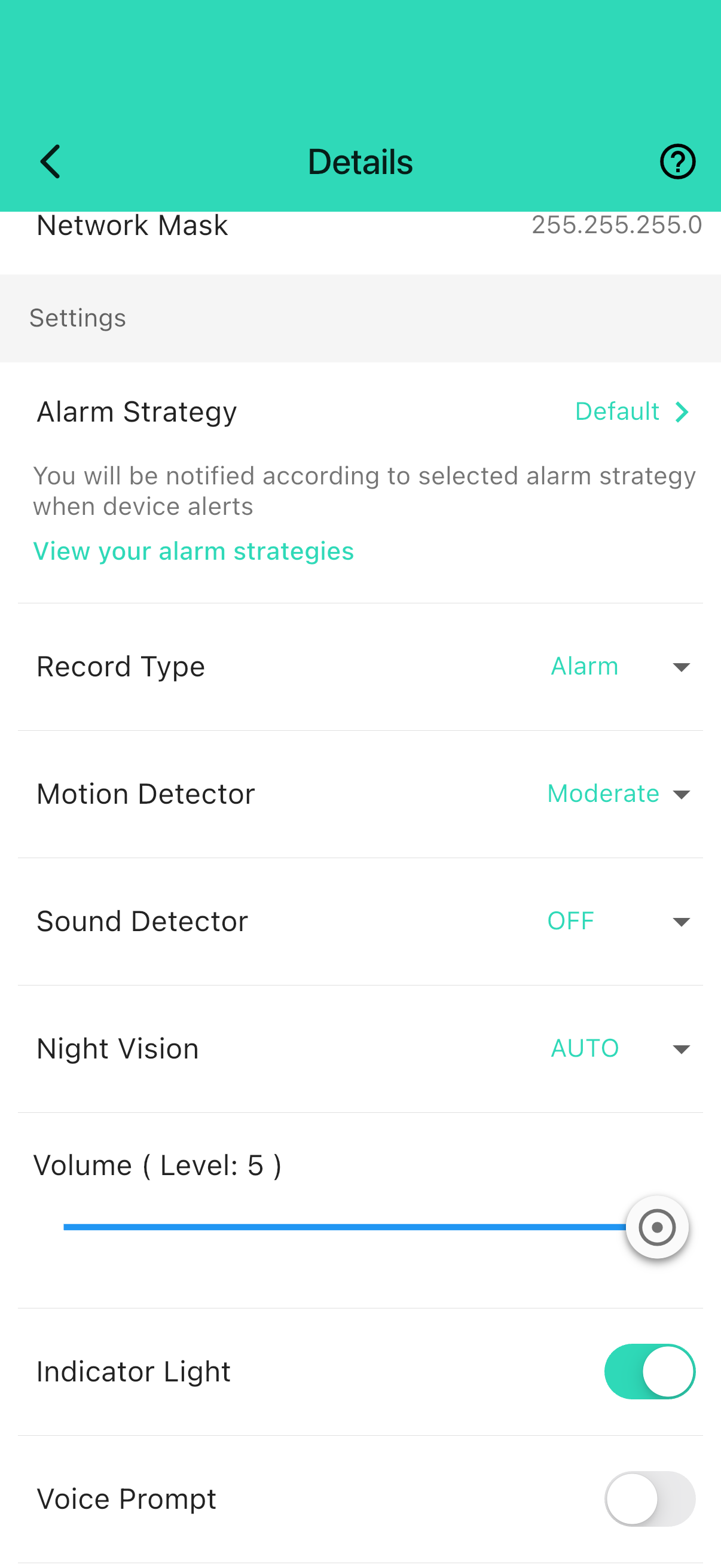 YoLink app — YS1B01 normal settings-controls (synthetic demo)