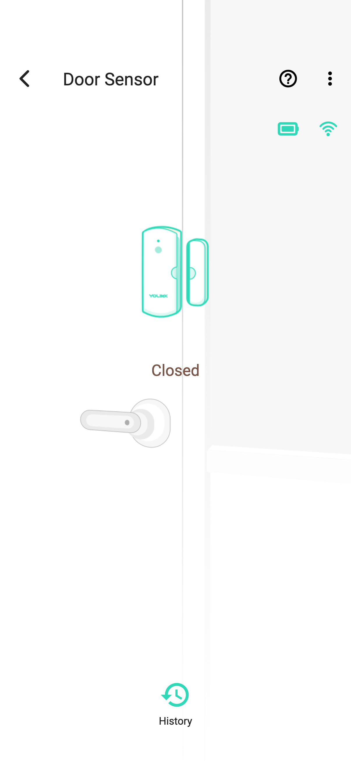 YoLink app — YS7704 normal overview (synthetic UI render)