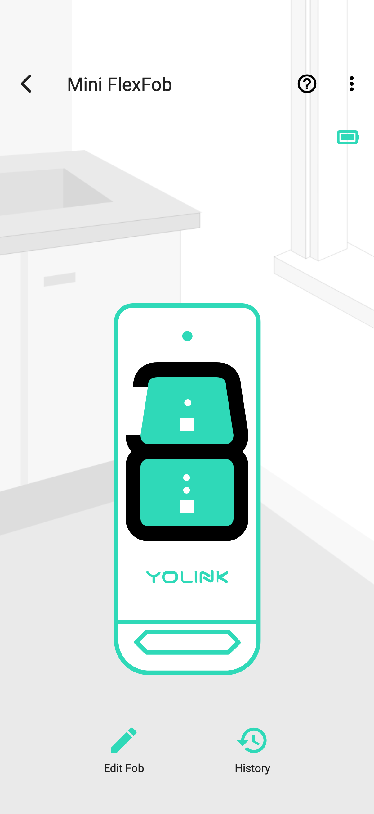 YoLink app — YS3614 normal overview (synthetic UI render)