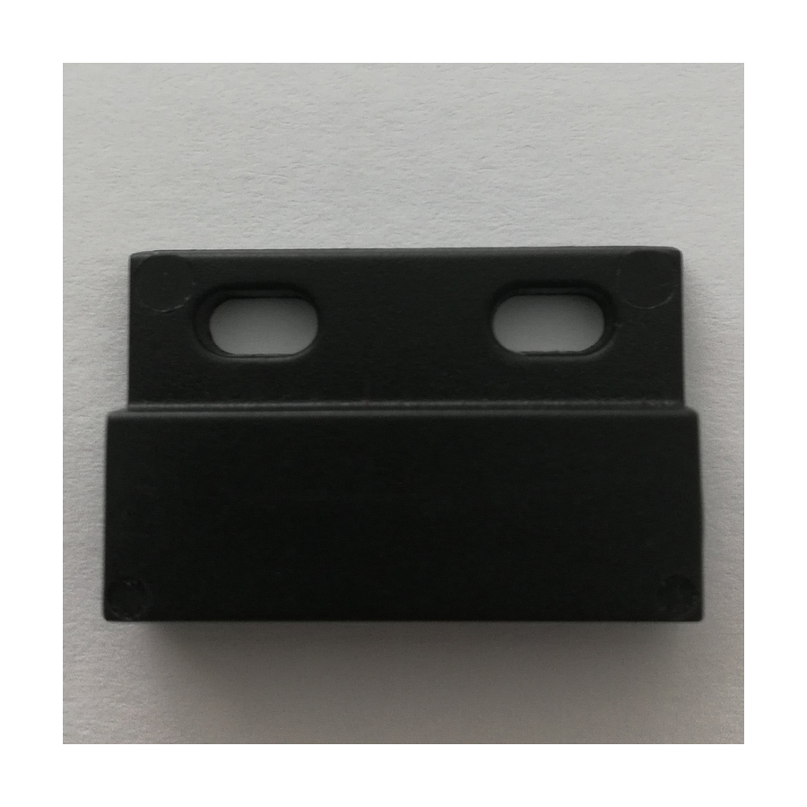 A Magnet for YoLink Indoor & Outdoor Contact Sensor (1 Pack) - YoLink — rotated black magnet and mounting slots on original photographic background