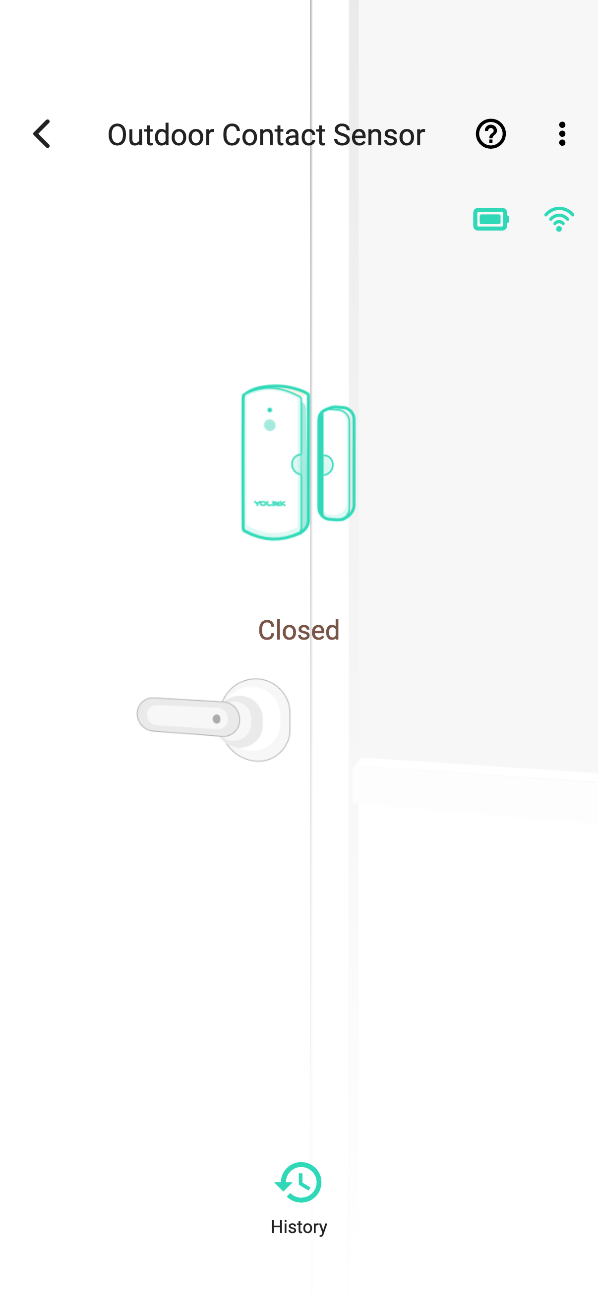 YoLink app — YS7707 normal overview (synthetic UI render)