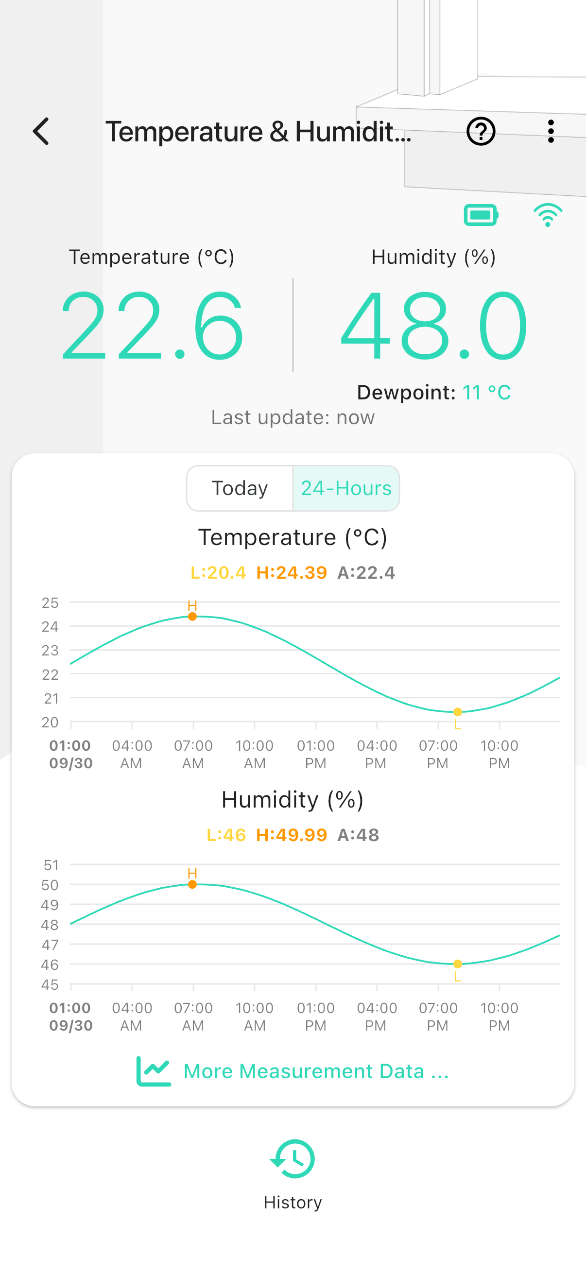 YoLink app — YS8003 normal overview (synthetic demo)