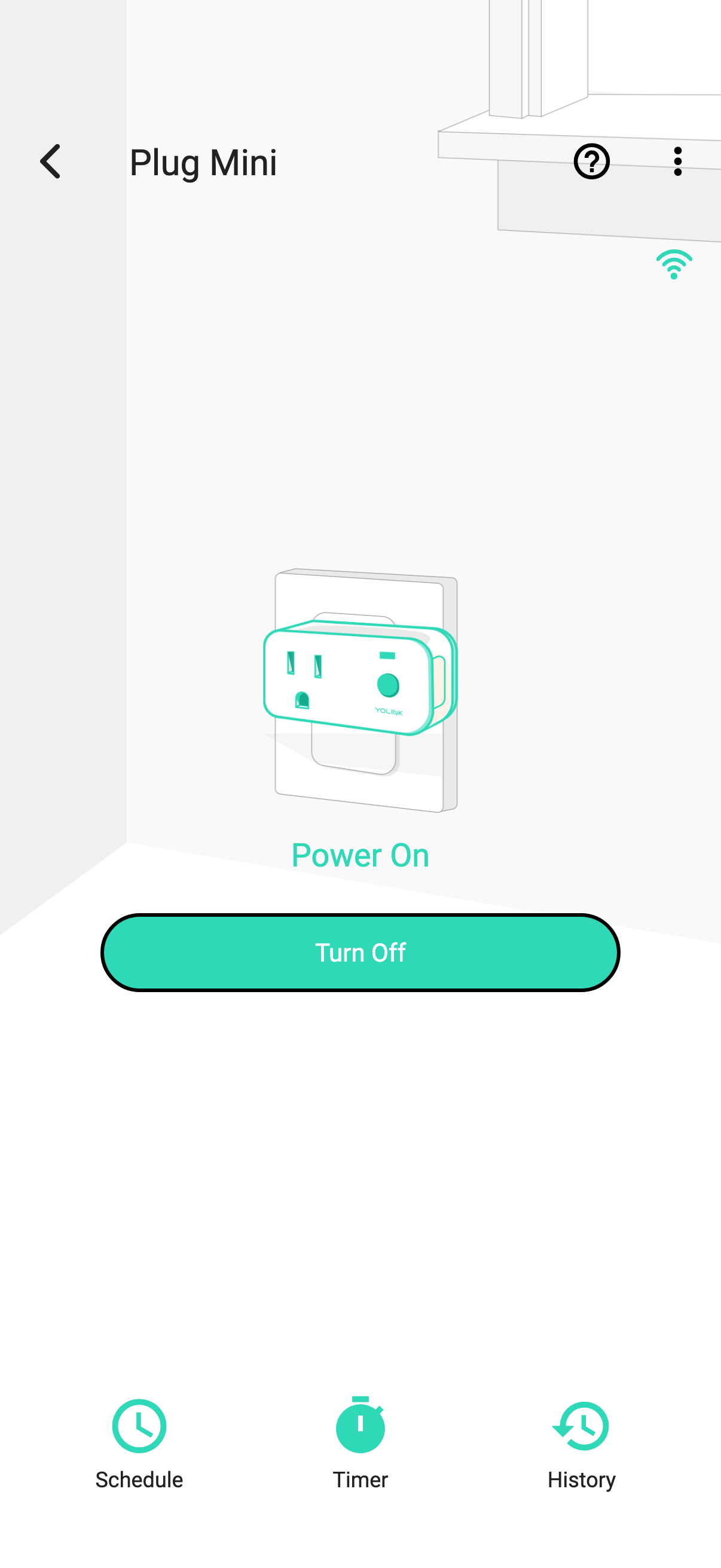 YoLink app — YS6604 normal overview (synthetic UI render)