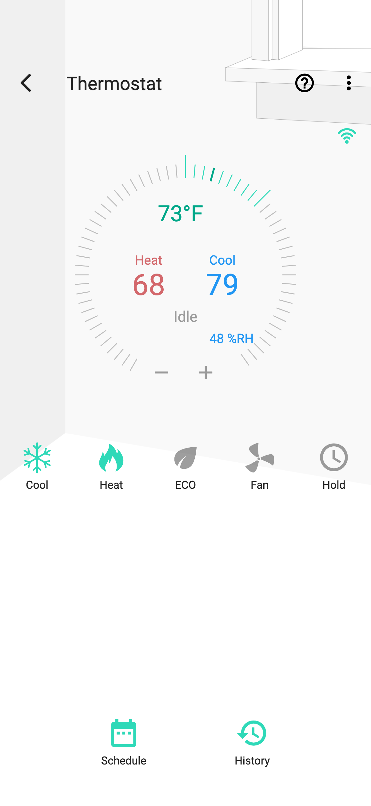 YoLink app — YS4003 normal overview (synthetic UI render)