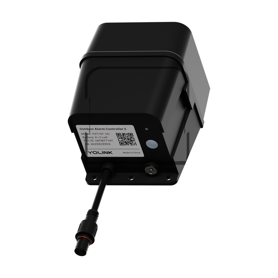 Outdoor Alarm Controller 2 (Only) — controller underside with label and DC jack detail