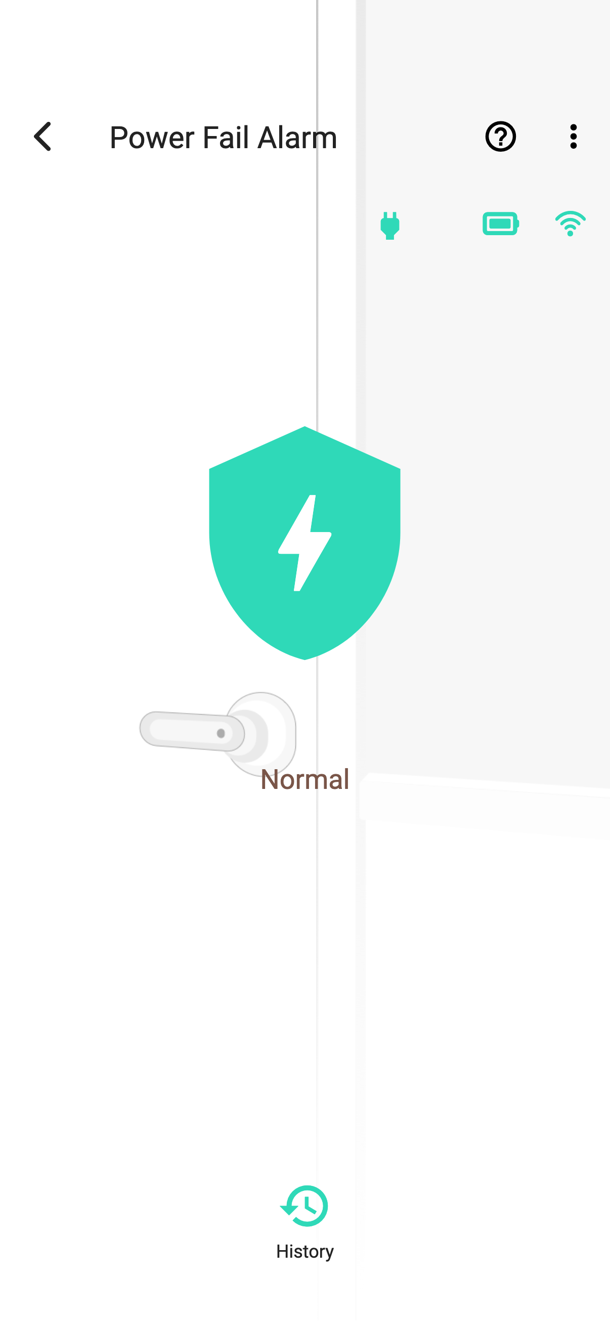 YoLink app — YS7106 normal overview (synthetic UI render)